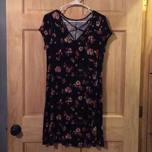 Black and pink floral dress